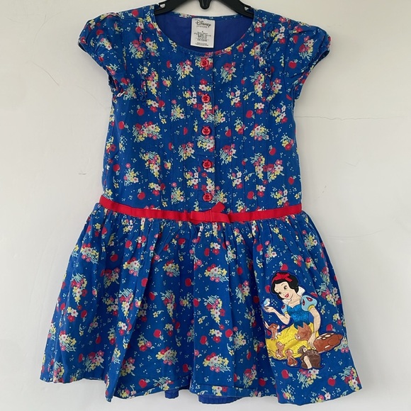 Disney Store Size 4 Snow White Theme Dress Floral with Character Print - Picture 13 of 16